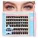 CALAILIS Self Adhesive Eyelashes 72Pcs D Curl Press on Lashes Pre Glued Eyelash Clusters No Glue Needed Lash Clusters Reusable Glueless DIY CLuster Lashes Kit with Tweezers for Beginners (ZN23) ZN23-72Pcs