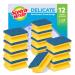Scotch-Brite Delicate Non-Scratch Sponge Scourer 12 Pieces - Ideal Everyday Washing up sponge use on Non-Stick Cookware and Glass Blue - Non Scratch Nailsaver sponge