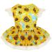 KYEESE Dog Dress for Medium Dogs Sunflower Dogs Sundress Tulle with Ruffle Sleeves Dog Apparel Medium (Pack of 1) A_Sunflower