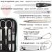 Three Swords 8-Pc Manicure Set 'Roma' | High-Quality Mint Leather Nail Care Kit | Scissors Clippers Tweezers & Glass Files - Buy Online on SooperMarket.com