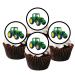 24 Green Tractor Edible Cake Topper Farm Party Decorations Tractor Birthday Decorations Farmer Cupcake Toppers Farm Cake Decorations Tractor Gifts For Men Tractor Party Digger Cake Topper