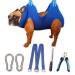 Ovtexzog Dog care hammock dishes dogs wearing aid for claw cutting hanging hammock retention pocket for dogs for claw cutting/claw care (medium 20kg max/blue)