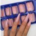 Nude Pink Long Coffin False Nails - 100pc Colored Acrylic Tips for Women & Girls | Press on Ballerina Shape Manicure DIY - Buy Online on SooperMarket.com
