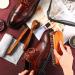 4 Pcs Horsehair Shoe Brush Kit with Polishing Daubers & Applicators - Leather Care Brushes Set for Shine Cleaning - Includes Cloth and Bag (Shoe Brush Set E) - Buy Online on SooperMarket.com