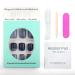 Novo Ovo Dark Blue Monochrome Short Corner Oval Press-On Nails | Premium Artificial Fingernails - Easy Application with Glue - Buy Online on SooperMarket.com