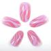 Novo Ovo Neon Pink Glitter Hologram Press-On Nails | Short to Medium Oval Almond Artificial Fingernails for Valentine's Day - Buy Online on SooperMarket.com