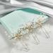 3-Piece Pearl and Rhinestone Bridal Hair Pins Set - Gold Wedding Accessories for Brides and Bridesmaids - Buy Online on SooperMarket.com