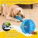 Large Breed Dog Treat Dispensing Toy | Nearly Indestructible Chew Toy for Aggressive Chewers | Squeaky Puzzle Ball for Large Dogs | Natural Rubber IQ Toy - Blue - Buy Online on SooperMarket.com