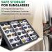 ProSource 18 Slot Sunglasses Organizer Box | Fabric Lined Display Case with Snap Close for Safe Storage - Buy Online on SooperMarket.com
