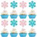24 Pack Snowflake Gender Reveal Cupcake Toppers Pink Blue Winter Snowflake Cupcake Picks for Baby Shower Winter Wonderland Snowflake Theme Birthday Gender Reveal Party Cake Decorations Supplies 14