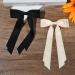 2PCS Silky Satin Hair Bows Hair Clip Black Hair Ribbon Ponytail Holder Accessories Slides Metal Clips Hair Bow for Women Girls Toddlers Teens Kids (Beige+Black) - Buy Online on SooperMarket.com
