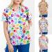 TUNUSKAT Women's Short Sleeve Hand Print Scrubs - Summer Nursing Uniform Blouse (XX-Large, Multicolor) - Buy Online on SooperMarket.com
