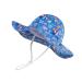 LANGZHEN Beach Sun Protection Hat for Baby Girls Adjustable Toddler Kids Hat Wide Brim Summer Play Hat with Chin Strap Flamingos+toucan-Blue 6-12 Months
