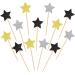 120 Pcs Star Cupcake Toppers Happy New Year Glitter Black Gold and Silver Star Cake Topper Picks Toothpick Toppers New Year Photo Props for New Year Party Supplies (Star) - Buy Online on SooperMarket.com