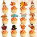 Whaline 72Pcs Thanksgiving Cupcake Topper 12 Designs Turkey Pumpkin Maple Leaf Gnome Cupcake Picks Cartoon Fall Food Picks with Sticks Glue Point for Autumn Thanksgiving Party Supplies Cake Decor - Buy Online on SooperMarket.com