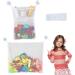 Baby Toy Organiser for Bath LauCentral 2 Set Quick Dry Storage Net for Mesh Bath Toys Care Shower Organiser Bag for Toddlers Kids Bath Games Learning with 4 Adhesive Hooks and 4 Suction Cups
