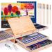 Paint Set 85 Piece Deluxe Wooden Art Set Crafts Drawing Painting Kit with Easel and 2 Drawing Pads  Creative Gift Box for Teens Adults Artist Beginners Art Kit Art Supplies