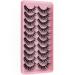 10 Pairs Clear Band Russian Volume Fluffy Strip Lashes - Naturally Wispy D Curly False Eyelashes (HT77-6) | International Shipping Available - Buy Online on SooperMarket.com