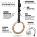 Grey Fox Premium Numbered 1.1 Wooden Gymnastic Rings with Adjustable Straps - Olympic Size, Chalk, Non-Slip Buckle | Full Body Suspension for Bodyweight Calisthenics - Home Gym Equipment for Fitness Enthusiasts - Buy Online on SooperMarket.com