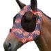Harrison Howard Super Comfort Stretchy Fly Mask Large Eye Space with UV Protection Skin with Breatathability Orange Paisley Medium Cashew Orange
