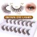 ALPHONSE Brown Strip Dark Brown False Lashes 7 Pack - Short Wispy Natural Look D Curl Extensions - Buy Online on SooperMarket.com