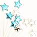 Ailexi Hand -made 10 leather reflective glitter cake piece for cake cup cake and ice cream - 5 light blue and 5 silver stars light blue/silver stars