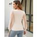 Fayenne Womens Tops Deep V Neck Cross Wrap Sexy Tops Polka Dot Mesh Long Sleeve T Shirt Casual Blouses S Beige - Buy Online on SooperMarket.com