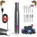 Zoccee nail cutter with filling light 11 in 1 electrical nail cutter for gel nails with cable 22000 rpm manicure set remove kallus for acrylic gel no battery grass (gray)