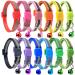 Nearasu 12 Pack Cat Collars Reflective Safety Quick Release Buckle Cat Collar for Cat Kitten Pet Breakaway With Bell Adjustable Large Hi Vis 20-34cm For All Domestic Cats Male Female (Multi-colored)