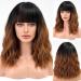 Buy Haircube Short Bob Wig with Bangs - Heat-Resistant Synthetic Ombre Brown Wig for Parties Cosplay & Daily Wear - Buy Online on SooperMarket.com