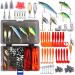 PLUSINNO 253/108pcs Fishing Accessories Kit, Fishing Tackle Box with Tackle Included, Fishing Lures, Fishing Hooks, Spinner Blade, Fishing Gear for Bass, Bluegill, Crappie