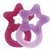 Dentistar Beißring 2 Set-Teether for Babies & toddlers from 3 months-Baby bite ring with a handle made of soft material for dental aid & massage-Made in Germany-Pink & Lila