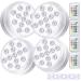 Aled Light underwater LED RGB Lights 4 pieces 13 LED waterproof LED lights Multi color change pond lighting with remote control 8 x suction cup LED light for vase base pool fish tank decoration