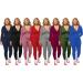 PINSV Women's Two Piece Workout Set - Bodycon Tracksuit with Zip Up Hoodie and Jogger Sweat Pants in Black - Size X-Large - Buy Online on SooperMarket.com