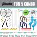 Franklin Sports Fun 5 Combo Outdoor Game Set - Backyard  Beach + Camping Games for Kids - Badminton  Volleyball  Flip Toss  Flying Disc - Horseshoes or Ring Toss Combo Set with Horseshoes - Buy Online on SooperMarket.com