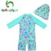 UPF 50+ Green Baby Girl One Piece Swimwear Suit with Sun Hat | Toddler Swimsuit 2-3 Years | Sun Protection - Buy Online on SooperMarket.com
