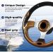 12.4 inch MOTAFAR Boat Steering Wheel - Anti-Slip PU Carbon Fiber, 3/4 Tapered Shaft, for Marine Boats, Yacht, Pontoon (5156-Brown) - Buy Online on SooperMarket.com