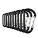 Temlum aluminum carabin hook 3.8/4.8/5.8/6/7 cm clip d shape of the carabiner set carabiner with snapping lock for camping hiking travel key follower black (10 pieces) 5.8 cm/2 3 in black