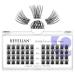 DIY Eyelash Extension,Cluster Lashes Individual False Eyelashes Extension Natural Look Reusable Glue Bonded Black Super Thin Band 48 Lash Clusters by BEYELIAN (Style3 0.07 12mm Black Band) Twin Flower- Black Band 12mm