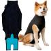 Suitical Recovery Suit Dog Extra Large Black Black XL