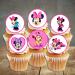 PRECUT Minnie Cupcake Toppers Pink Theme Premium Thickness SWEETENED VANILLA - wafer card cake decorations (24)
