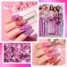 RARJSM Holographic Gel Nail Polish Set - Summer Glitter Colors Kit for Salon & Home Manicure - Rose Gold, Hot Pink, Red, Violet, Purple - 6PCS 7.5ML - Buy Online on SooperMarket.com