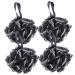 NOLITOY 4pcs Bamboo Charcoal Bath Ball Shower Puff Loofah Sponge Bath Shower Ball Bath Puff Mesh Shower Bath Scrubber Shower Pouf Bathing Loofahs Balls Pe Body Man Bubble Ball