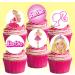 24 x Pre-Cut Barbie 5 Edible Stand up Wafer/Rice Paper Cupcake Cake Toppers Birthday Party Pink Decorations - Buy Online on SooperMarket.com