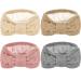 Whaline 4 Pack Twisted Knit Headbands Winter Knotted Head Wraps Fuzzy Lined Headband Thick Crochet Turban Ear Warmer Elastic Hair Band Accessories for Girls Women Light Color