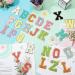 52 Chenille Letter Patches A-Z with Gold Glitter Border | Iron on Embroidered Patch for Clothing, Hats, Bags, Jackets, Shirts | Bright & Cute Style - Buy Online on SooperMarket.com