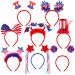 Fovths 8 Pieces Patriotic Head Boppers Headband 4th of July Headband American Flag Headband Patriotic Party Accessories for Independence  Veterans Day