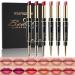 Aseawave Lip Liner and Lipstick Makeup Set  6Pcs 2 in 1 Double Head Lipstick Set Waterproof Long Lasting Matte Lipstick Gift Set for Daily/Travel/Party/Work