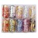 SUMAJU 10 Rolls Gold Silver Nail Foils Mesh Nail Sticker  Adhesive 3D Net Line Tape Foil Gold Silver Nail Art Decorations Decals for DIY Nails Supplies