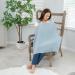 Comfy Cubs Muslin Nursing Cover - Soft & Breathable Cotton Breastfeeding Apron with Rigid Hoop - Sky Blue - Buy Online on SooperMarket.com